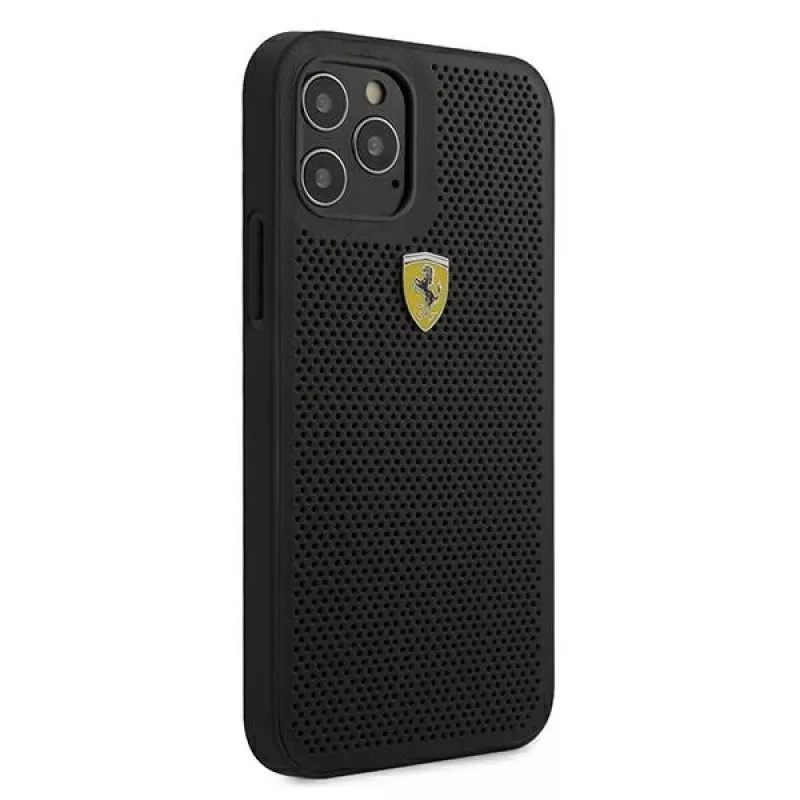 Ferrari FESPEHCP12MBK iPhone 12/12 Pro 6,1 pollici custodia rigida nero On Track Perforated