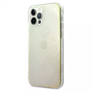 Guess GUHCP12M3D4GIRBL custodia rigida Iridescent Opal per Apple iPhone 12 / iPhone 12 Pro 6,1 pollici - 4G 3D Pattern Collection