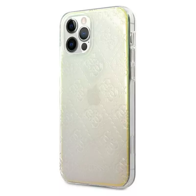 Guess GUHCP12M3D4GIRBL custodia rigida Iridescent Opal per Apple iPhone 12 / iPhone 12 Pro 6,1 pollici - 4G 3D Pattern Collection