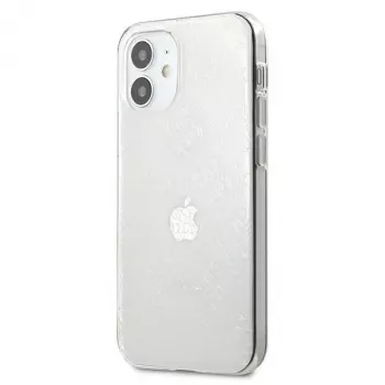 Guess GUHCP12S3D4GTR iPhone 12 mini custodia rigida trasparente 4G 3D Pattern Collection