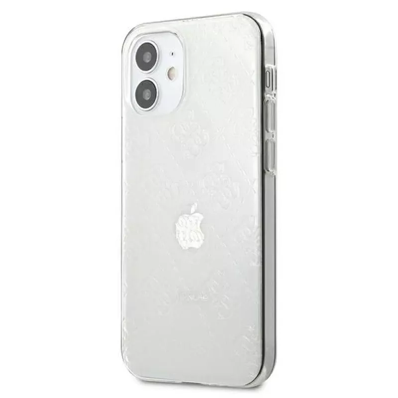 Guess GUHCP12S3D4GTR iPhone 12 mini custodia rigida trasparente 4G 3D Pattern Collection