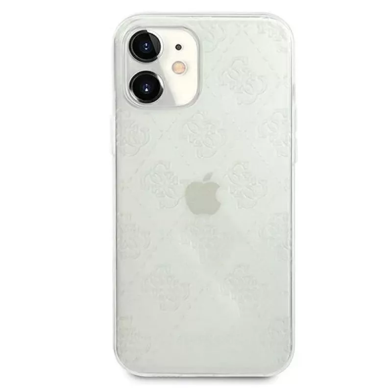 Guess GUHCP12S3D4GTR iPhone 12 mini custodia rigida trasparente 4G 3D Pattern Collection
