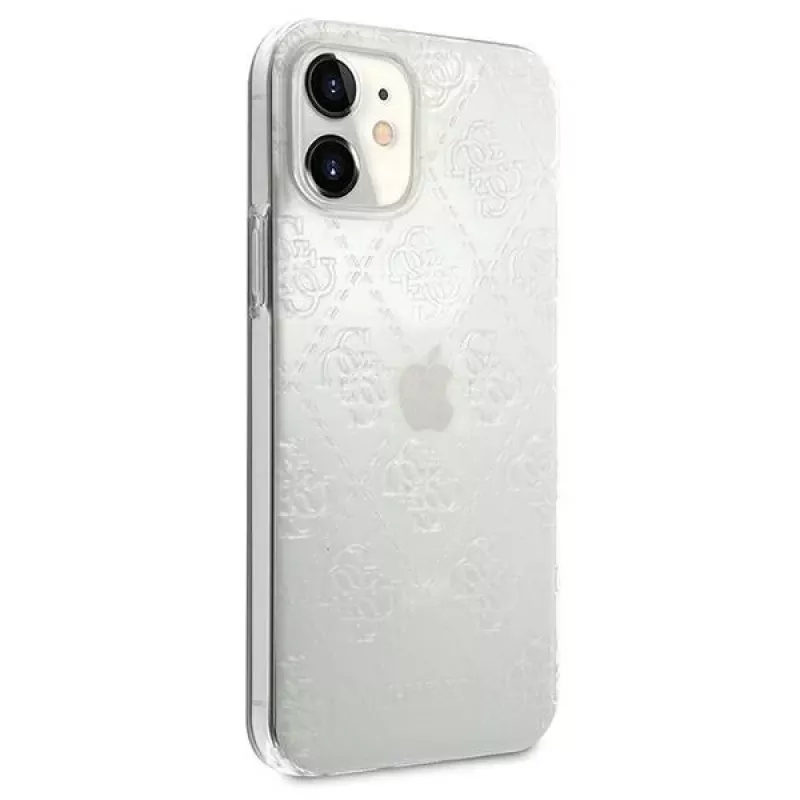 Guess GUHCP12S3D4GTR iPhone 12 mini custodia rigida trasparente 4G 3D Pattern Collection