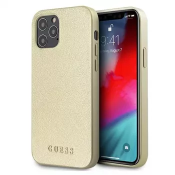Guess GUHCP12LIGLGO custodia rigida per iPhone 12 Pro Max 6,7 pollici oro Iridescent