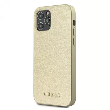 Guess GUHCP12LIGLGO custodia rigida per iPhone 12 Pro Max 6,7 pollici oro Iridescent