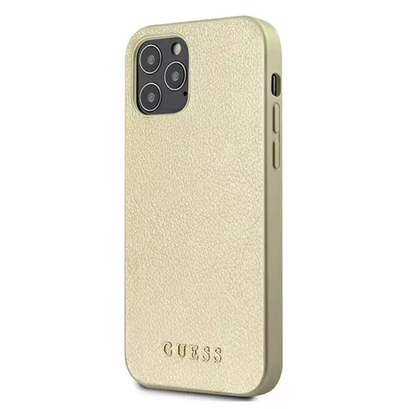 Guess GUHCP12LIGLGO custodia rigida per iPhone 12 Pro Max 6,7 pollici oro Iridescent