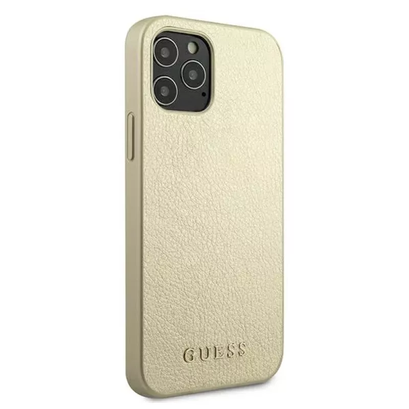 Guess GUHCP12LIGLGO custodia rigida per iPhone 12 Pro Max 6,7 pollici oro Iridescent
