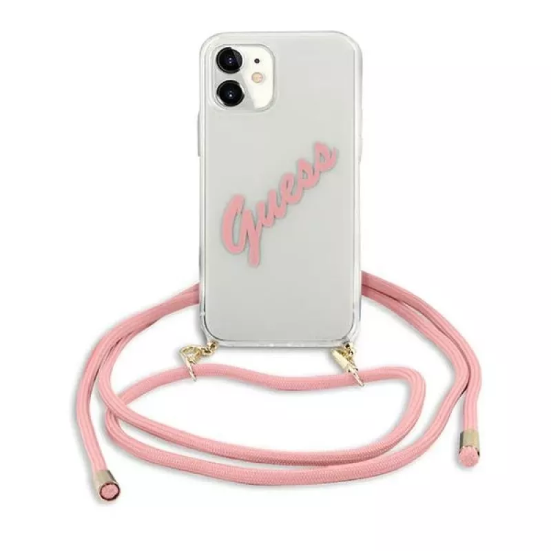 Guess GUHCP12SCRTVSPI custodia rigida per iPhone 12 mini 5,4 inch rosa Script Vintage