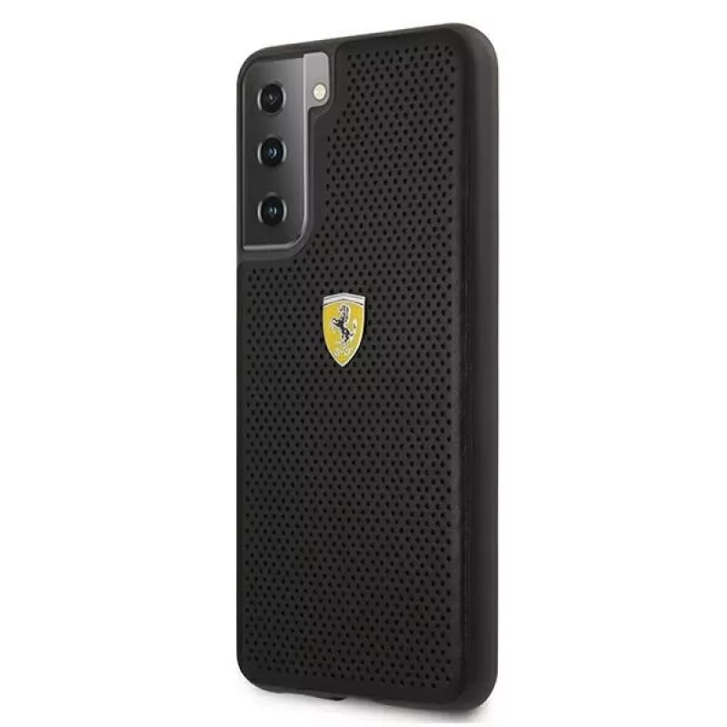 Ferrari FESPEHCS21MBK custodia rigida per S21+ G996 nera On Track Perforated