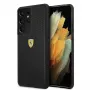Ferrari FESPEHCS21LBK custodia rigida per S21 Ultra G996 nera On Track Perforated