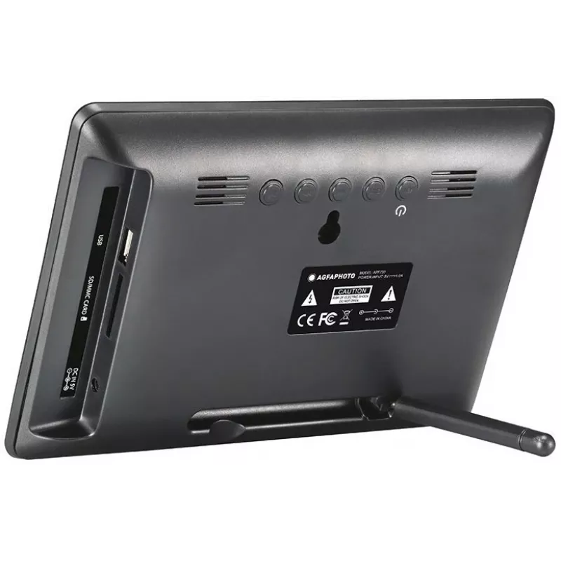 AGFAPHOTO Agfa Photo LED HD 7 Cornice Digitale con Orologio e Calendario APF700 nero