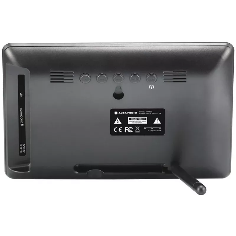 AGFAPHOTO Agfa Photo LED HD 7 Cornice Digitale con Orologio e Calendario APF700 nero