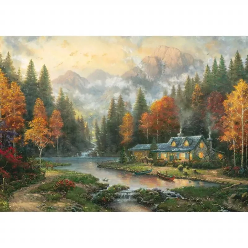 Schmidt Thomas Kinkade Studios Autumn Evening at the Lake Puzzle 1000 pezzi