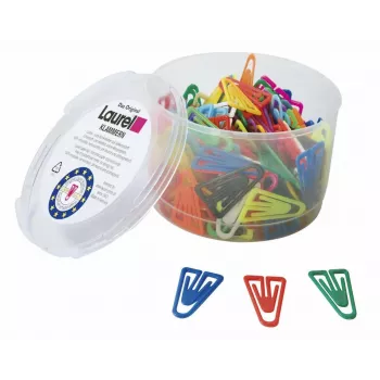 LAUREL Clip in plastica per carta 35 mm assortite confezione da 200