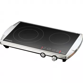 Rommelsbacher CERAN CT 3400/E Piastra doppia in vetroceramica, acciaio inox/nero, 3400 W