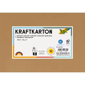 Folia Cartoncino kraft carta kraft marrone 230 g/m² 50 fogli - A5