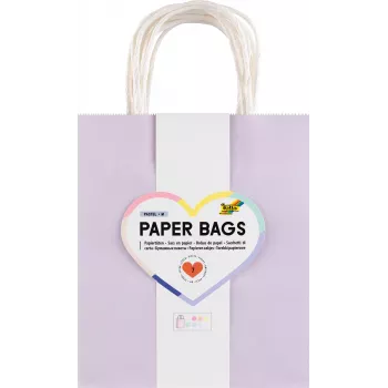 Folia 7 shopper in carta PASTELL M lilla chiaro azzurro giallo chiaro menta albicocca crema