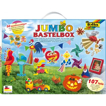 Folia 50915/1 set carta per lavoretti - 107 pezzi - multicolore - bambini e bambine - carta, cartoncino, pellicola - box