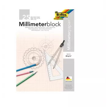 Folia 8230/25 Blocco di carta millimetrata A3, 25 fogli