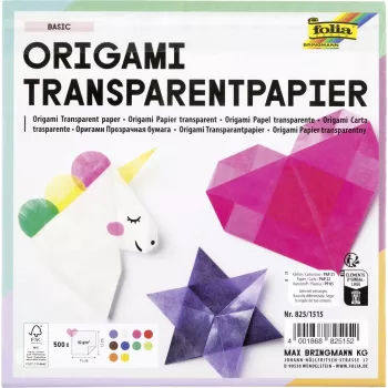 Folia carta pieghevole trasparente 15 x 15 cm, 50 fogli, 42 g/m²