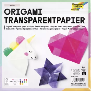 Folia carta pieghevole trasparente 20 x 20 cm, 20 fogli, 42 g/m², trasparente