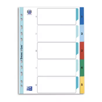 Oxford indice A4 1-5 multicolore 5 linguette 1 set