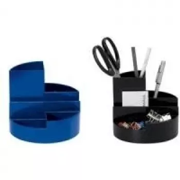 MAUL portapenne multiuso organizer da scrivania, cilindrico, blu, diametro 140 mm, altezza 125 mm, plastica (polistirene)