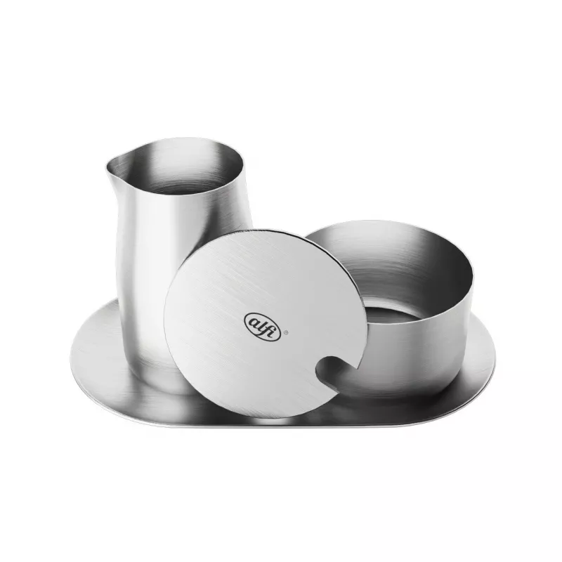 ALFI Set latte e zucchero argento