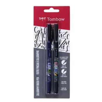 Tombow WS-BHS-2P set Dual Brush Pen - nero - 2 pezzi - confezione blister