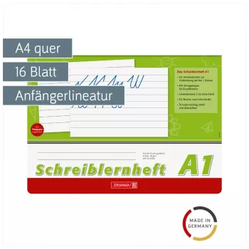 BRUNNEN quaderno per imparare a scrivere A4q 16 fogli rigato senza margine - A1