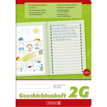 BRUNNEN quaderno delle storie rigatura 2G rigato DIN A4 senza margine 16 fogli
