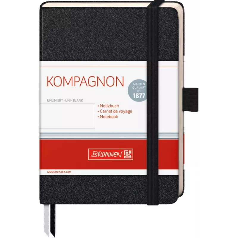 BRUNNEN KOMPAGNON taccuino A6 bianco 192 pagine copertina rigida nero