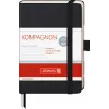 BRUNNEN KOMPAGNON taccuino A6 a righe - 96 fogli, copertina rigida, nero