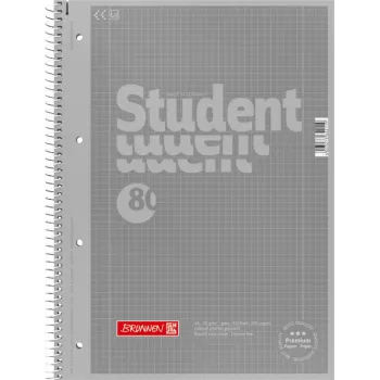 Brunnen blocco college A4 a quadretti Lin.28 80 fogli 90g Premium argento 2 linee di margine