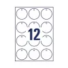 Avery Zweckform T3004-10 Etichette rotonde non adesive, poliestere, bianche, 60 mm, 120 etichette