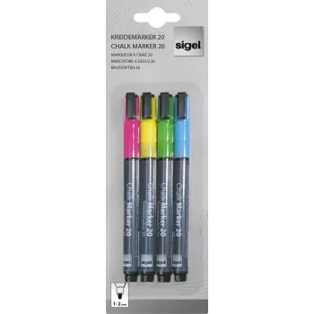 SIGEL Chalk Marker 20 punta tonda bianco