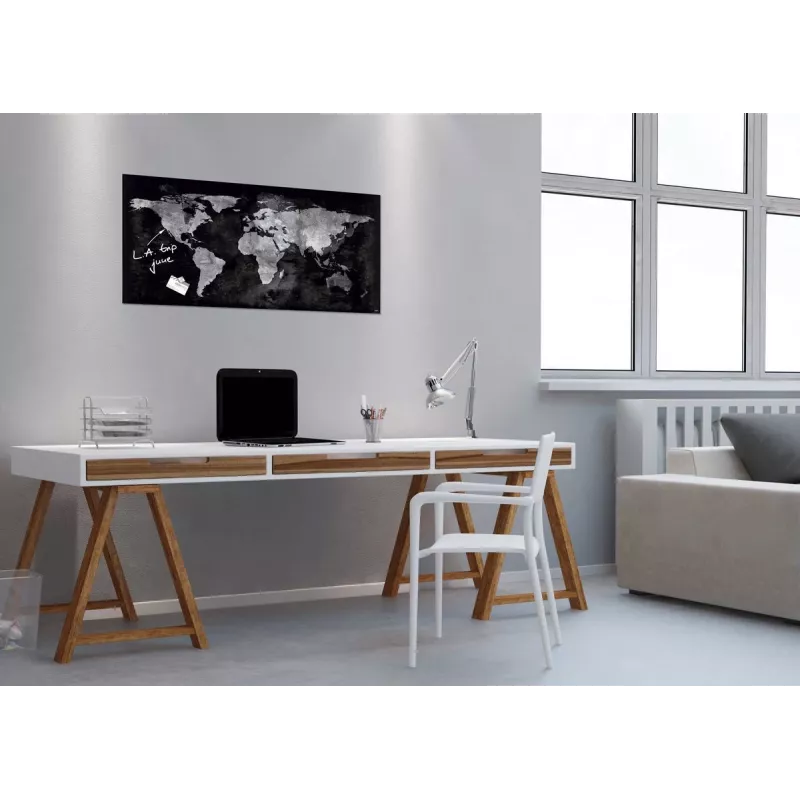 SIGEL GL270 lavagna magnetica in vetro 910 x 460 mm, super bianco, senza cornice, incl. 2 magneti e pennarello
