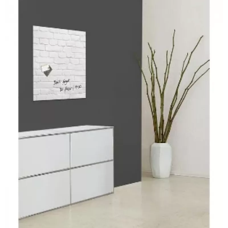 SIGEL GL164 lavagna magnetica in vetro 480 x 480 mm bianca