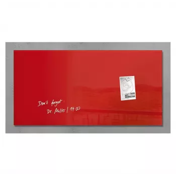 SIGEL Artverum GL147 Lavagna magnetica in vetro 910x460 mm, bianca, senza cornice, da parete