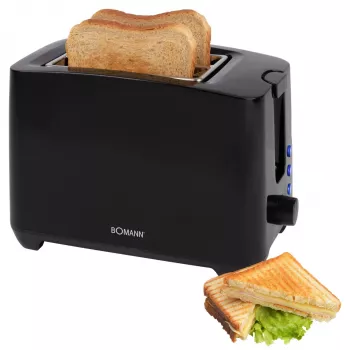 Bomann TA 6065 CB Tostapane 2 fette nero