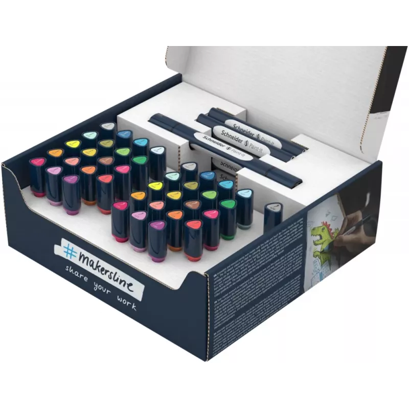 Schneider Paint-It 040 set da 52 pennarelli a pennello, colori misti