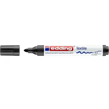 EDDING 4500 Pennarello per tessuti nero punta tonda 2-3 mm permanente coprente inchiostro pigmentato a base acqua 1 pezzo