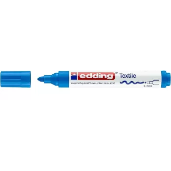 EDDING 4500 Pennarello per tessuti azzurro punta tonda media 1 pezzo