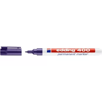 EDDING 400 Pennarello permanente viola punta tonda 1 mm fusto in plastica per cartone vetro pelle metallo plastica legno