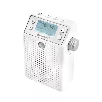 Soundmaster DAB60WE radio da presa DAB+, FM, Bluetooth, USB con funzione vivavoce, resistente agli schizzi, bianca