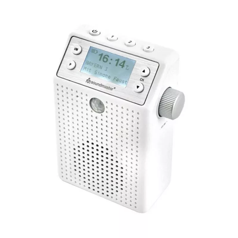 Soundmaster DAB60WE radio da presa DAB+, FM, Bluetooth, USB con funzione vivavoce, resistente agli schizzi, bianca