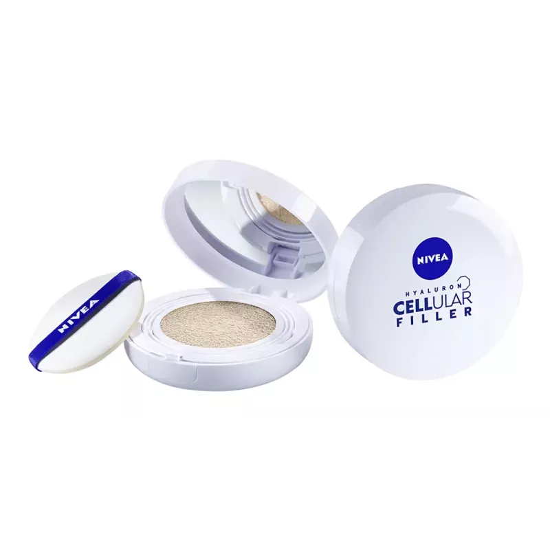 NIVEA 3in1 Cushion Foundation con acido ialuronico, chiaro, 15 ml