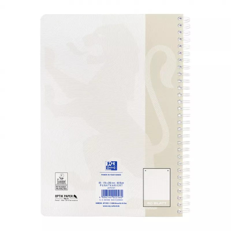 Oxford quaderno TOUCH B5 a punti beige 80 fogli 90 g/m²