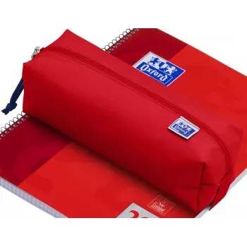 Oxford astuccio rettangolare grande rosso in poliestere riciclato