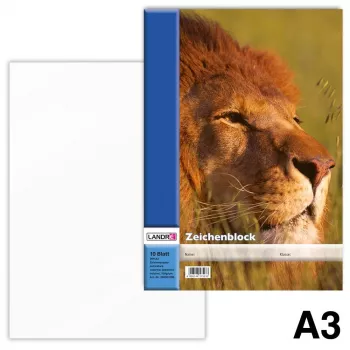 Landré blocco da disegno 100 g A3 10 fogli 4 motivi bianco